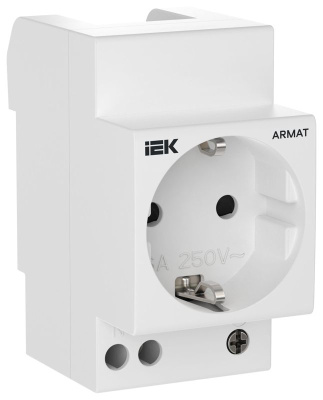 ARMAT Розетка на DIN-рейку 45мм с заземл. с з/ш 16А IEK IEK ARMAT AR-SOD-G-GND-S-016