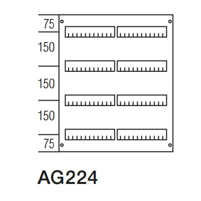 Пластрон глухой DIN150мм 600х500мм, 4ряда ABB ABB CombiLine-M AG224