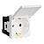 Розетка с крышкой модульная, 2P+E, с з/ш, "Avanti", "Белое облако", 2 модуля DKC