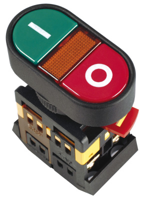 Кнопка APВВ-22N "I-O" d22мм неон/240В 1з+1P IEK IEK  BBD10-APBB-K51