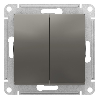 Выключатель 2-клавишный сх.5 10AX механизм Schneider Electric AtlasDesign Сталь Systeme Electric AtlasDesign ATN000951