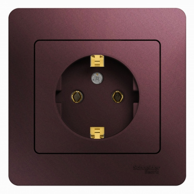 Розетка с заземлением 16A 250В в сборе Systeme Electric Glossa Баклажановый Systeme Electric Glossa GSL001142
