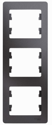 Рамка 3-постовая вертикальная Systeme Electric Glossa Графит Systeme Electric Glossa GSL001307