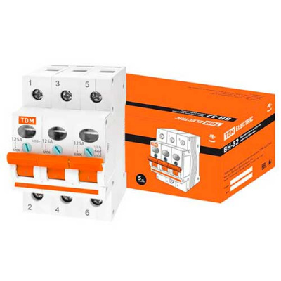 Выключатель нагрузки (мини-рубильник) 3P 125A TDM ВН-32 TDM ELECTRIC  SQ0211-0030