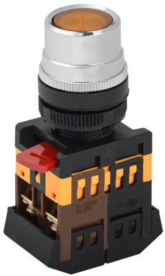 Кнопка ABLF-22 желтый d22мм неон/240В 1з+1P IEK IEK  BBT10-ABLF-K05