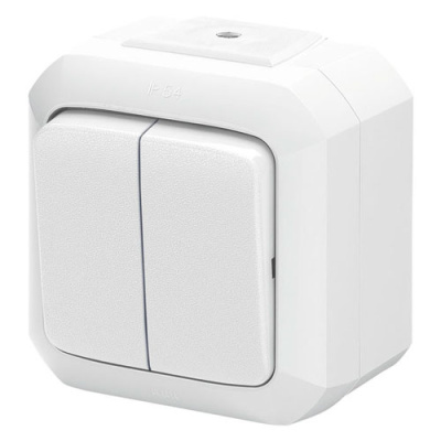 Переключатель двухклавишный IP54  ABB Variant+ Белый ABB Variant+ 2CHN585251C4500