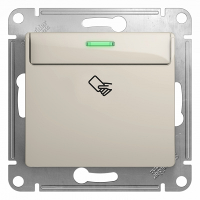 Выключатель карточный (схема 6) 10AX механизм Systeme Electric Glossa Молочный Systeme Electric Glossa GSL000969
