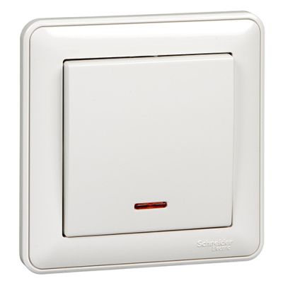 W59 1-клавишный Выключатель с подсв. 10АХ, в сборе, белый Schneider Electric Systeme Electric  VS110-153-18