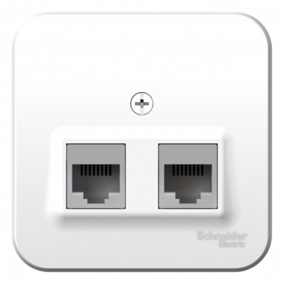 Розетка двойная компьютерная RJ45 кат.5E накладного монтажа с изолирующей пластиной Systeme Electric Blanca Белый Systeme Electric Blanca BLNIA045451