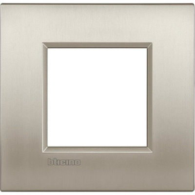 LivingLight Рамка Air, немецкий стандарт 2 мод. Цвет "Матовый титан" Bticino Bticino  LNE4802TIS