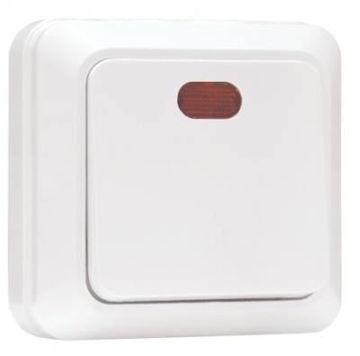 Выключатель 1-клавишный с индикатором 10A EKF PROxima Рим Белый EKF Рим ENV10-121-10