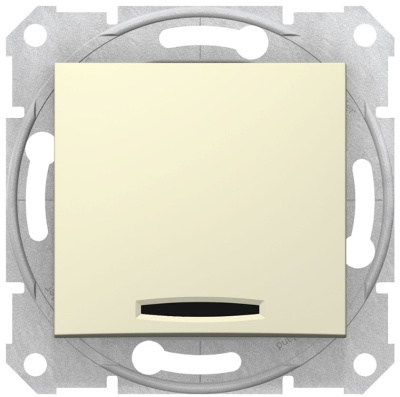 Выключатель 1-клавишный с индикацией 10A Schneider Electric Sedna Бежевый Schneider Electric Sedna SDN0400347