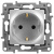 Розетка 2К+З со шторками немецкий стандарт винтовые зажимы 16 A 250 В~ Legrand Etika Алюминий Legrand Etika 672422