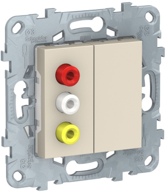 Розетка 3 RCA Schneider Electric Unica New Бежевый Schneider Electric Unica New NU543144
