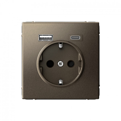 ARTGALLERY РОЗЕТКА 16А с 2 USB A+C, 5В/2,4А/3,0А, 2х5В/1,5А, механизм, МОККО Systeme Electric ArtGallery GAL000632