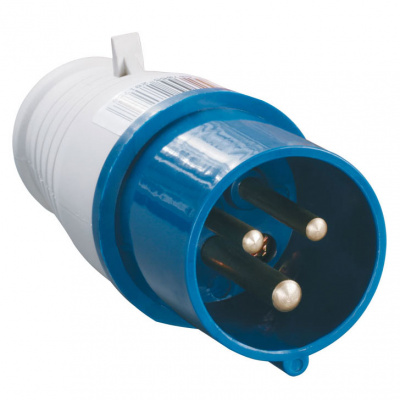 Вилка переносная 2P+РЕ 16A/250V IP44 синий IEK ССИ-013 IEK ССИ PSR01-016-3