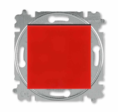 Выключатель кнопочный одноклавишный красный / дымчатый чёрный ABB Levit ABB Levit 2CHH599145A6065