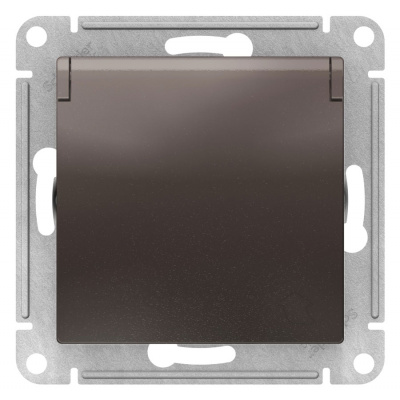 Розетка с заземлением со шторками с крышкой 16A IP20 механизм Schneider Electric AtlasDesign Мокко Systeme Electric AtlasDesign ATN000646