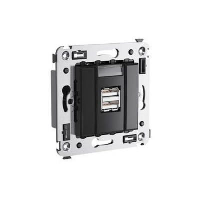USB зарядное устройство в стену, "Avanti", "Черный квадрат" DKC DKC Avanti 4402543DKC