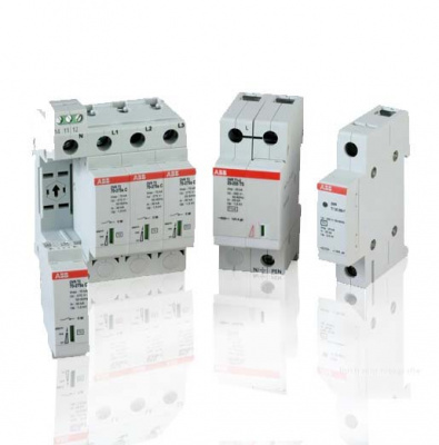 Ограничитель перенапряжения 3P+N, тип 2, 275В, 40kA ABB OVR T2 3N 40-275 P TS QS ABB  2CTB803973R0500