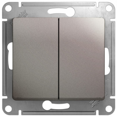 Выключатель 2-клавишный (схема 5) 10AX механизм Systeme Electric Glossa Платина Systeme Electric Glossa GSL001251