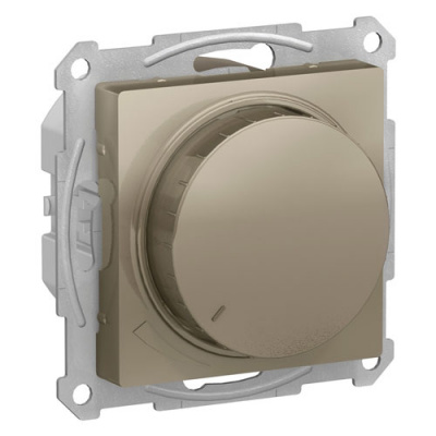 Светорегулятор (диммер) повор-нажим LED RC 400Вт механизм Schneider Electric AtlasDesign Шампань Systeme Electric AtlasDesign ATN000523