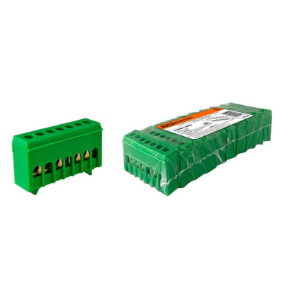 Шина "N" нулевая в изоляторе на DIN-рейку 6х9мм 7 групп 100A TDM TDM ELECTRIC TDM Шины SQ0801-0082