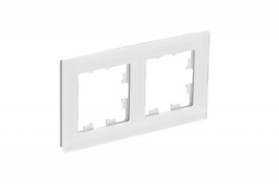 SE AtlasDesign Рамка 2-постовая Белый Nature Натуральное стекло Systeme Electric AtlasDesign Nature ATN360102