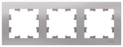 Рамка 3-постовая универсальная Schneider Electric AtlasDesign Алюминий Systeme Electric AtlasDesign ATN000303