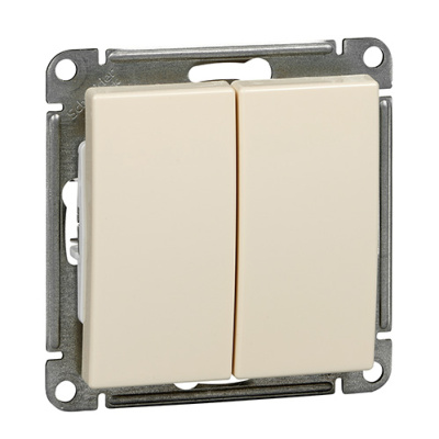 W59 2-клавишный Выключатель, 10АХ, механизм, слоновая кость Schneider Electric Systeme Electric  VS510-252-2-86