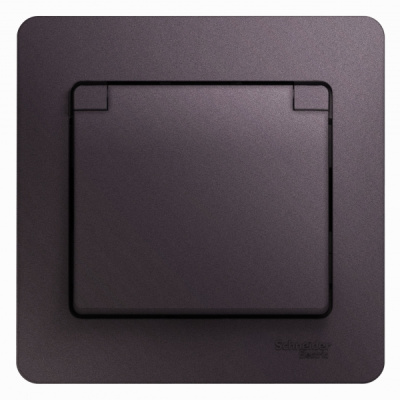 Розетка с заземлением со шторками с крышкой IP20 16A 250В в сборе Systeme Electric Glossa Сиреневый туман Systeme Electric Glossa GSL001446