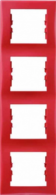 Рамка 4-постовая вертикальная Schneider Electric Sedna Красный Schneider Electric Sedna SDN5802041