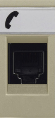 Розетка телефонная RJ12 6 контактов 1 мод ABB NIE Zenit Шампань N2117.6 CV ABB Zenit 2CLA211760N1901