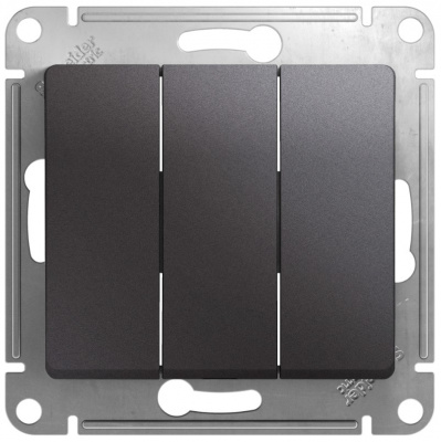 Выключатель 3-клавишный (схема 3) 10AX механизм Systeme Electric Glossa Графит Systeme Electric Glossa GSL001331