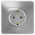 Розетка с заземлением без шторок скрытой установки 16A 250В Systeme Electric Blanca Алюминий Systeme Electric Blanca BLNRS001013
