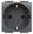 Розетка с заземлением безвинтовой зажим Bticino Living Light Антрацит Bticino Living Light L4141AN