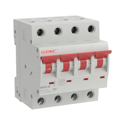 Автоматический выключатель YON max типа MD63S, 4,5кА, 4P (D) 2А DKC DKC  MD63S-4PD2