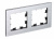 Рамка 2-постовая металл Schneider Electric AtlasDesign Nature Серебро Systeme Electric AtlasDesign Nature ATN312102