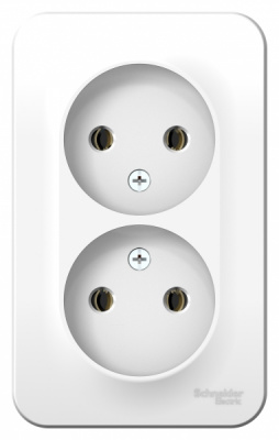 Розетка двойная без заземления без шторок накладного монтажа монтажная пластина 16A 250В Systeme Electric Blanca Белый Systeme Electric Blanca BLNRA000221