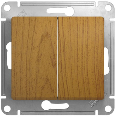 Выключатель 2-клавишный 10A (схема 5) Systeme Electric Glossa Дуб Systeme Electric Glossa GSL000551