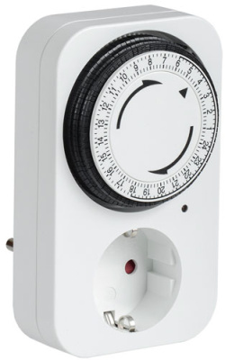IEK РТМ-2 Розетка-таймер мех инд 15мин 24ч 96on/off 16А IP20  IEK  ERT-20-1-16-S-15-1-20-K01