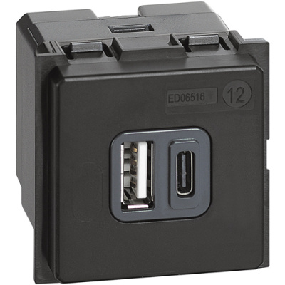 Зарядное устройство USB Стандарт A-С 3000мА 2 мод Bticino LivingNow Bticino Living now K4287C2
