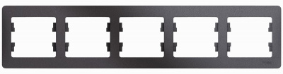 Рамка 5-постовая горизонтальная Systeme Electric Glossa Графит Systeme Electric Glossa GSL001305