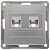 Розетка компьютерная 2-ая RJ45 кат.5e Wessen 59 Матовый хром