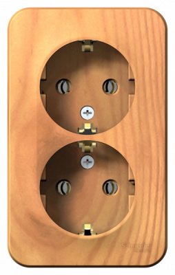 Розетка двойная с заземлением без шторок накладного монтажа 16A 250В Systeme Electric Blanca Ясень Systeme Electric Blanca BLNRA010205