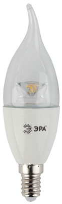 Лампа светодиодная свеча на ветру E14 175-265В 7Вт 4000К ЭРА ЭРА Clear LED BXS-7W-840-E14-Clear