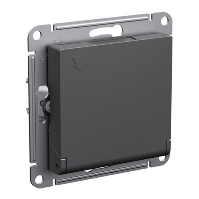 SE AtlasDesign Розетка с заземл. со шторк. с крышкой Базальт 16А IP20 механизм Systeme Electric AtlasDesign ATN001446