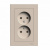 SE AtlasDesign Розетка двойная без заземления16А Песочный в сборе Systeme Electric AtlasDesign ATN001220