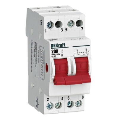 DEKraft ВР-103 Выключатель-разъединитель трехпозиционный 2P 20A DEKraft ВР-103 17207DEK