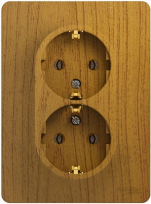 Розетка 2-я с заземлением в сборе с рамкой Systeme Electric Glossa Дуб Systeme Electric Glossa GSL000524